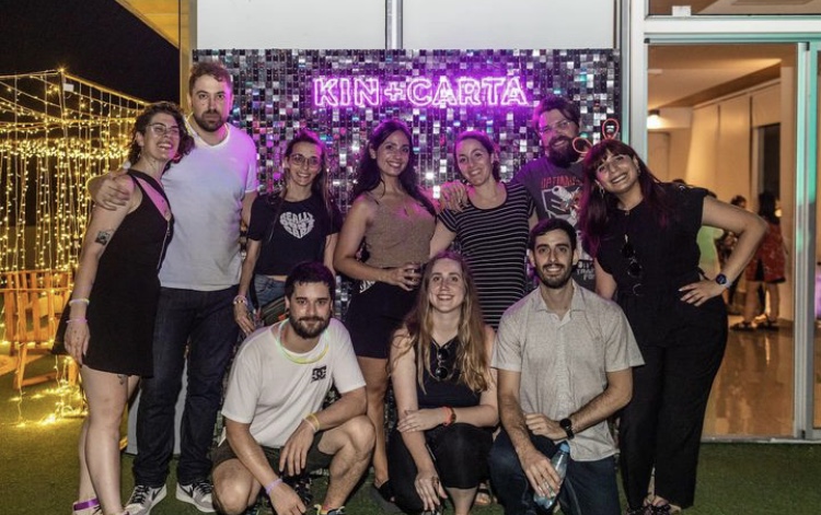 Picture of me and some of the UX team at Kin and Carta party on December 2023